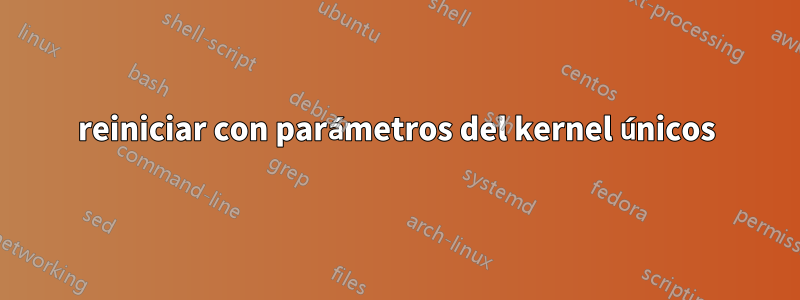 reiniciar con parámetros del kernel únicos