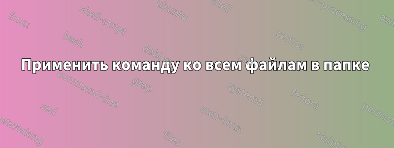 Применить команду ко всем файлам в папке