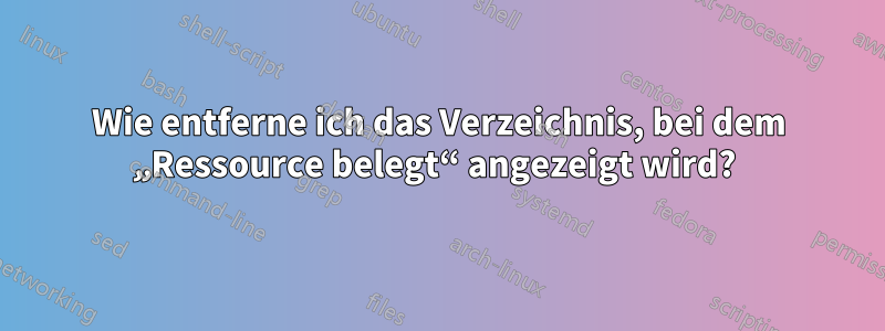 Wie entferne ich das Verzeichnis, bei dem „Ressource belegt“ angezeigt wird? 