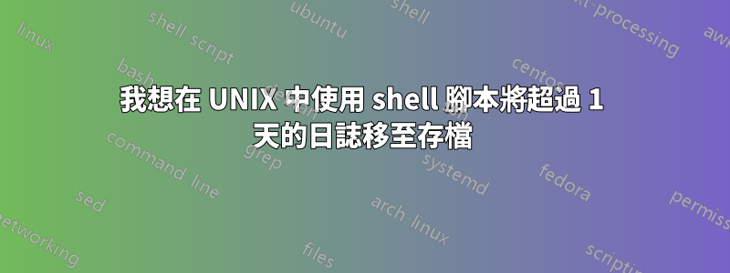 我想在 UNIX 中使用 shell 腳本將超過 1 天的日誌移至存檔