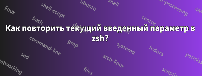 Как повторить текущий введенный параметр в zsh?