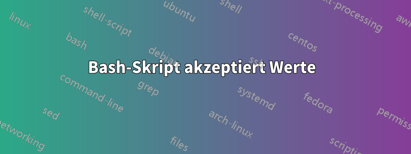 Bash-Skript akzeptiert Werte 