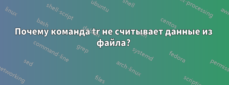 Почему команда tr не считывает данные из файла?