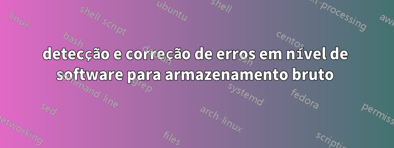 detecção e correção de erros em nível de software para armazenamento bruto