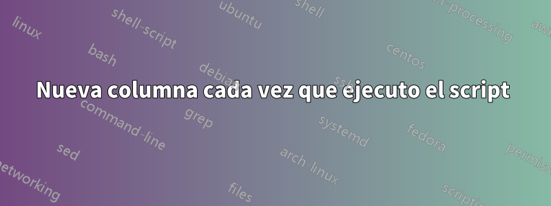 Nueva columna cada vez que ejecuto el script