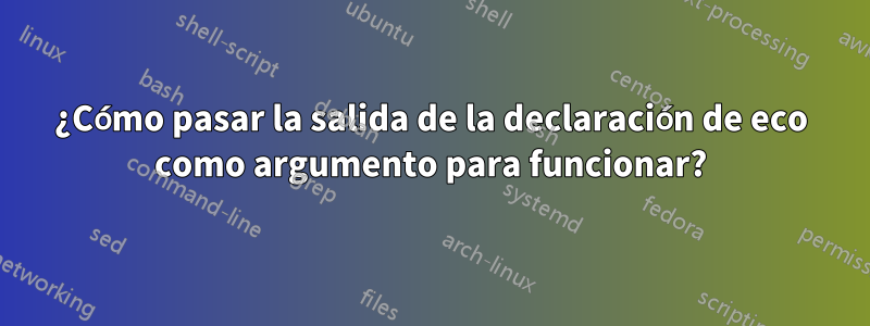 ¿Cómo pasar la salida de la declaración de eco como argumento para funcionar?