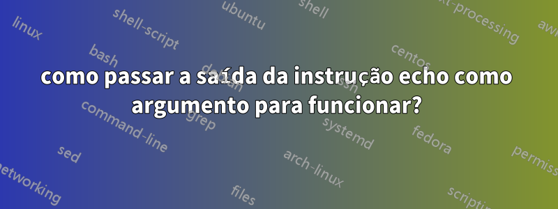 como passar a saída da instrução echo como argumento para funcionar?