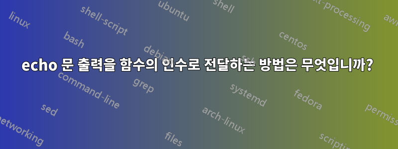 echo 문 출력을 함수의 인수로 전달하는 방법은 무엇입니까?