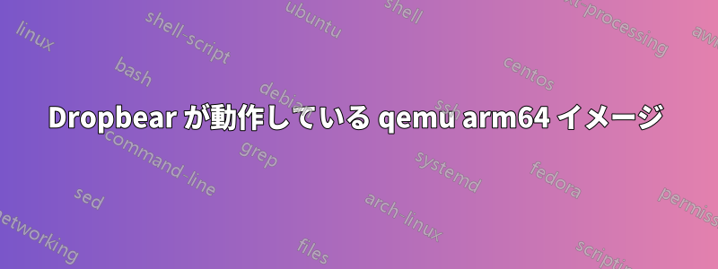 Dropbear が動作している qemu arm64 イメージ