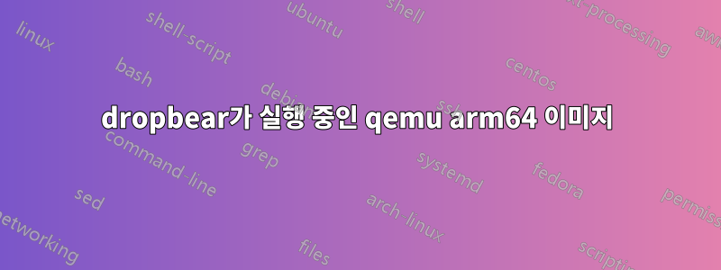 dropbear가 실행 중인 qemu arm64 이미지