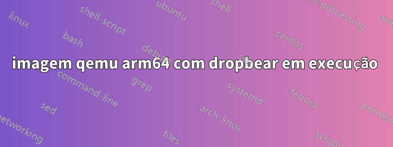 imagem qemu arm64 com dropbear em execução