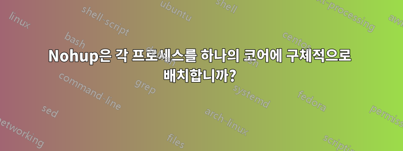 Nohup은 각 프로세스를 하나의 코어에 구체적으로 배치합니까?