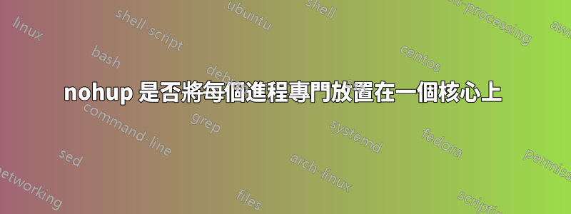 nohup 是否將每個進程專門放置在一個核心上