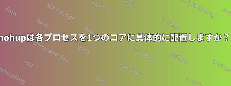 nohupは各プロセスを1つのコアに具体的に配置しますか？