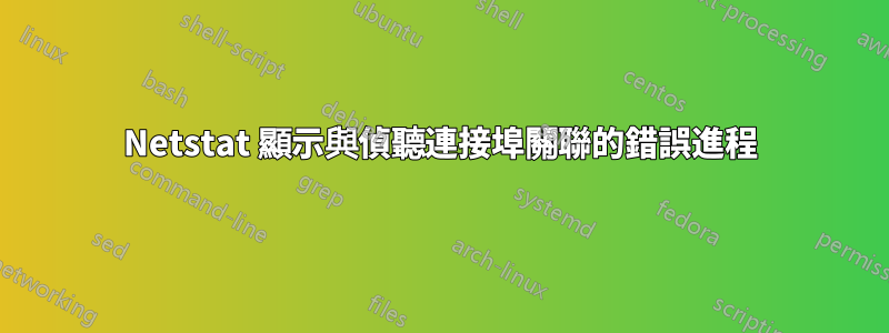 Netstat 顯示與偵聽連接埠關聯的錯誤進程