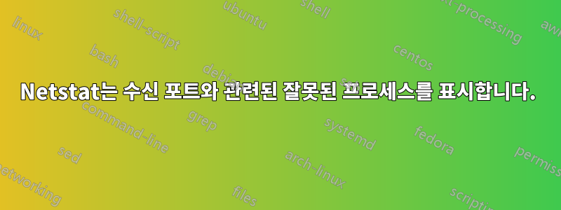 Netstat는 수신 포트와 관련된 잘못된 프로세스를 표시합니다.