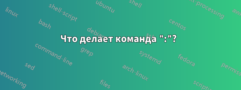 Что делает команда ":"? 