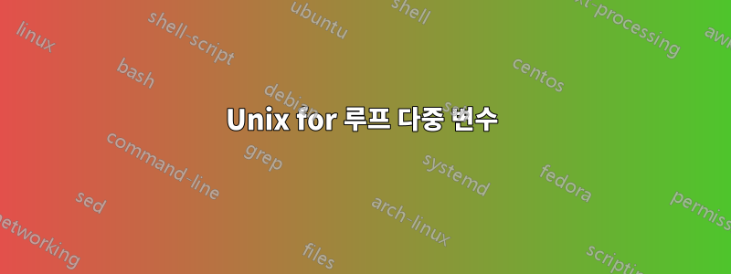 Unix for 루프 다중 변수