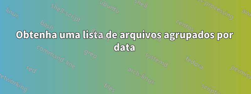 Obtenha uma lista de arquivos agrupados por data