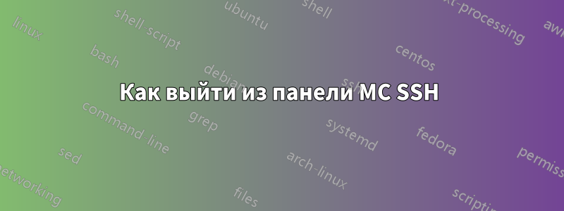 Как выйти из панели MC SSH