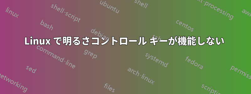 Linux で明るさコントロール キーが機能しない