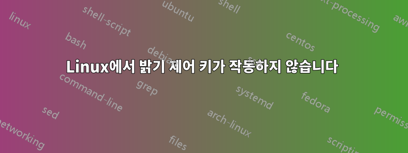 Linux에서 밝기 제어 키가 작동하지 않습니다