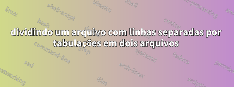 dividindo um arquivo com linhas separadas por tabulações em dois arquivos