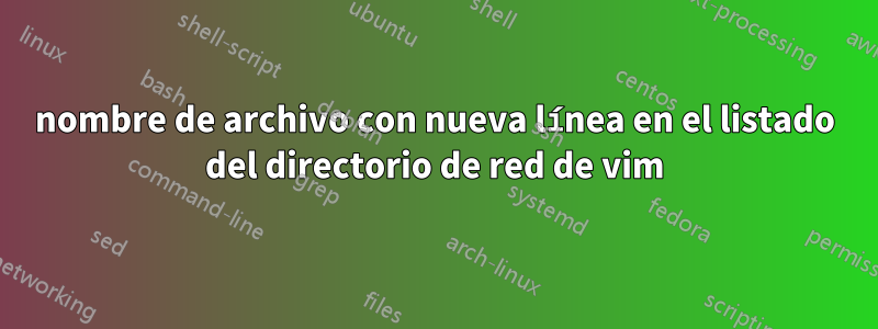 nombre de archivo con nueva línea en el listado del directorio de red de vim