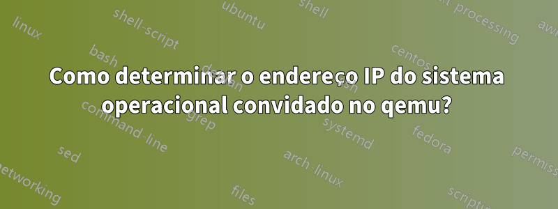 Como determinar o endereço IP do sistema operacional convidado no qemu?