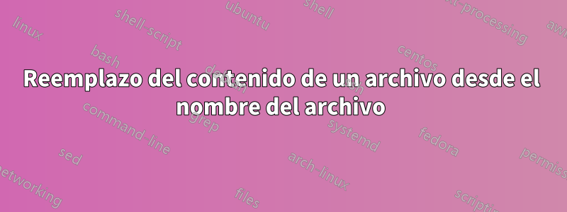 Reemplazo del contenido de un archivo desde el nombre del archivo