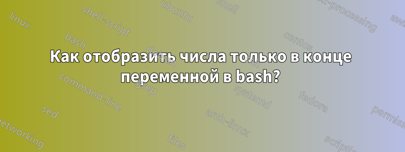 Как отобразить числа только в конце переменной в bash?