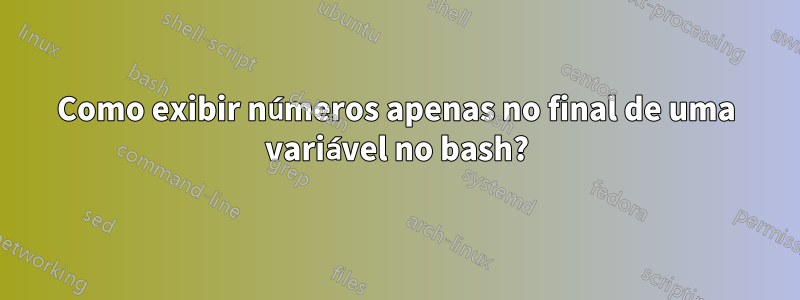 Como exibir números apenas no final de uma variável no bash?