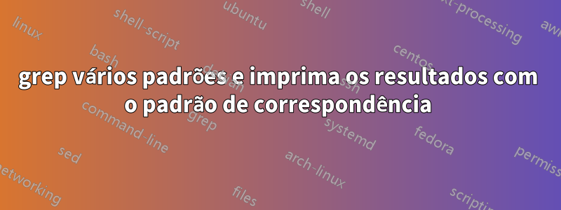 grep vários padrões e imprima os resultados com o padrão de correspondência