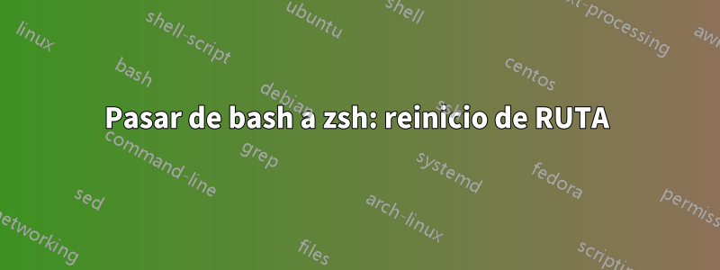 Pasar de bash a zsh: reinicio de RUTA