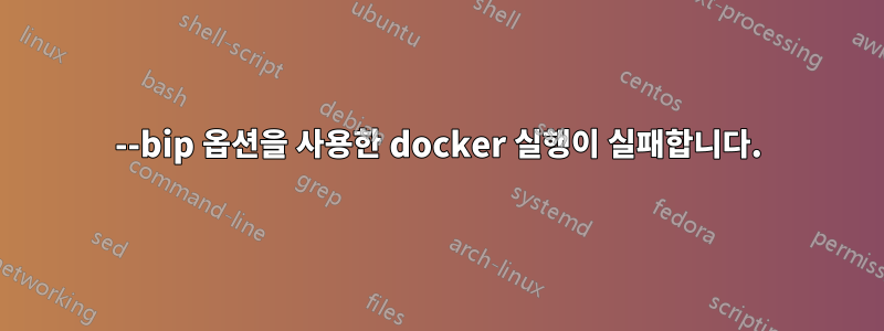 --bip 옵션을 사용한 docker 실행이 실패합니다.