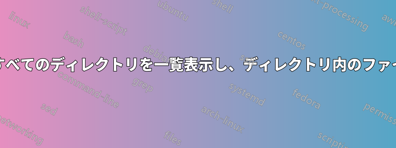 *.htmlファイルを含むすべてのディレクトリを一覧表示し、ディレクトリ内のファイルも一覧表示します。