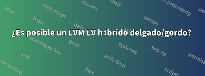 ¿Es posible un LVM LV híbrido delgado/gordo?