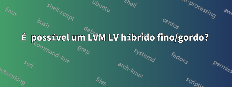 É possível um LVM LV híbrido fino/gordo?