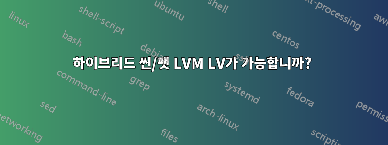 하이브리드 씬/팻 LVM LV가 가능합니까?