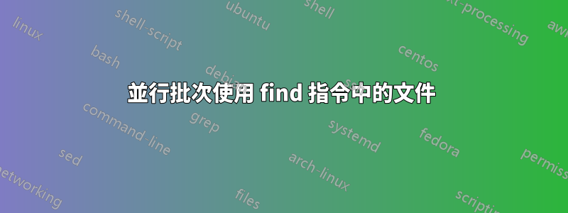 並行批次使用 find 指令中的文件