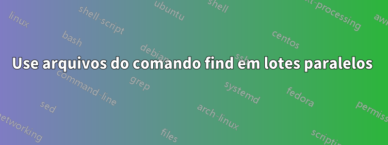 Use arquivos do comando find em lotes paralelos