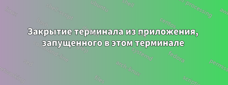 Закрытие терминала из приложения, запущенного в этом терминале