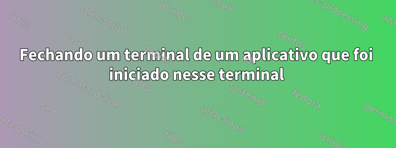 Fechando um terminal de um aplicativo que foi iniciado nesse terminal