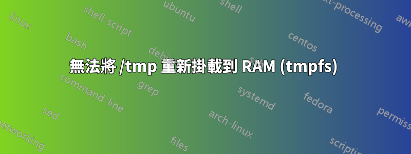 無法將 /tmp 重新掛載到 RAM (tmpfs)