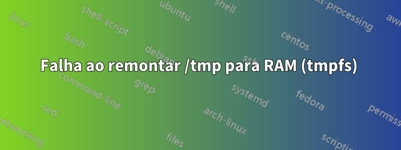 Falha ao remontar /tmp para RAM (tmpfs)