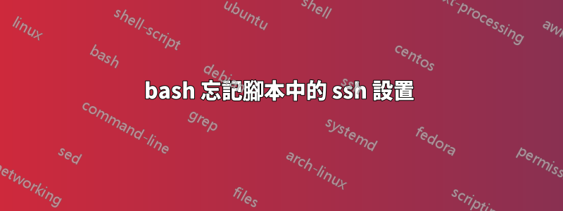 bash 忘記腳本中的 ssh 設置