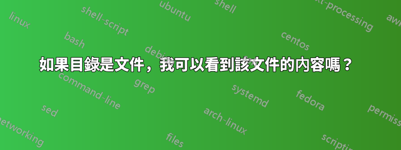 如果目錄是文件，我可以看到該文件的內容嗎？ 