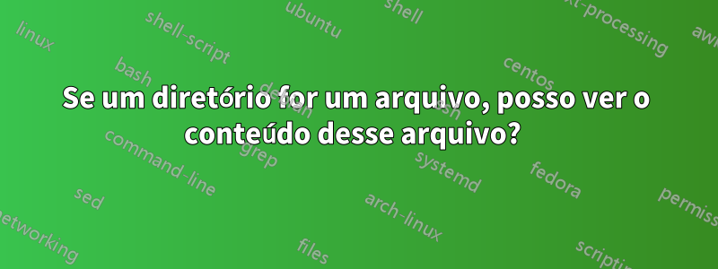 Se um diretório for um arquivo, posso ver o conteúdo desse arquivo? 