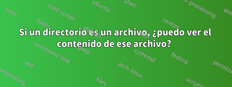 Si un directorio es un archivo, ¿puedo ver el contenido de ese archivo? 