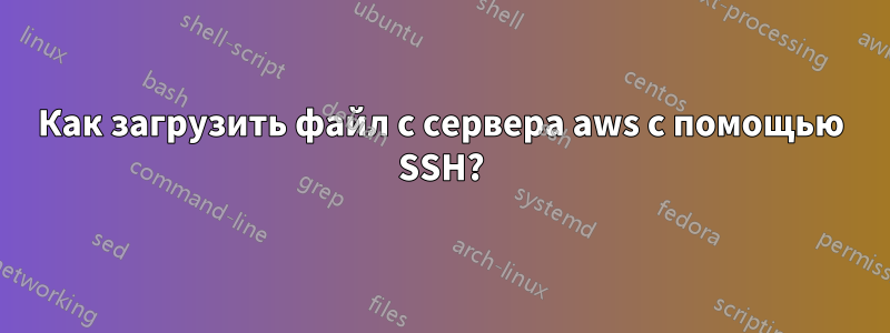 Как загрузить файл с сервера aws с помощью SSH?